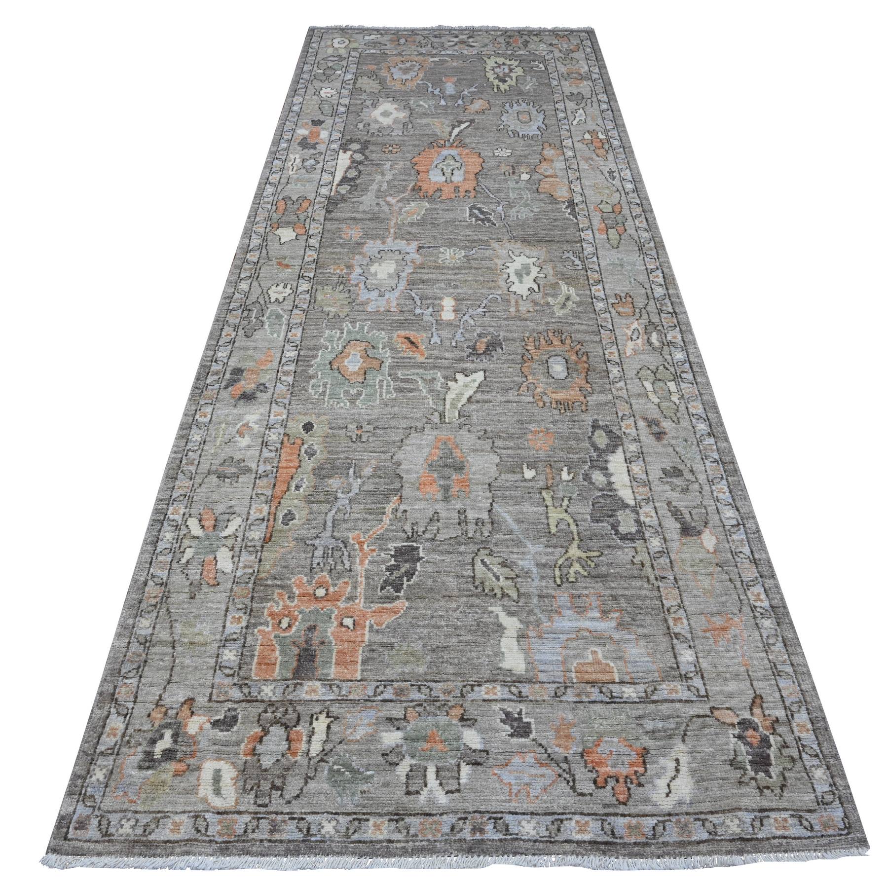 Transitional Wool Hand-Knotted Area Rug 4'2